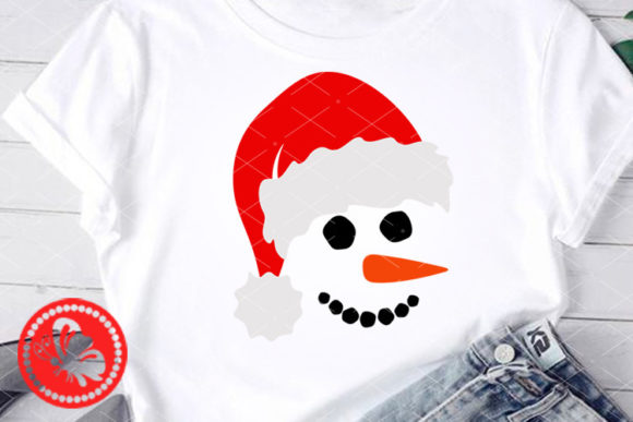 Charming Snowman Face Christmas Design for Graphics