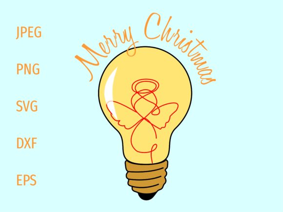 Christmas Angel in a Light Bulb: A Charming Graphics Illustration