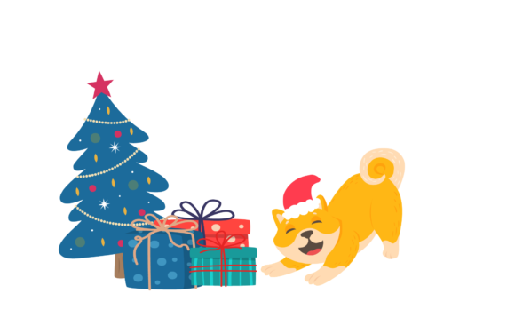 Christmas Animal Illustration Cat: Graphics & Illustrations