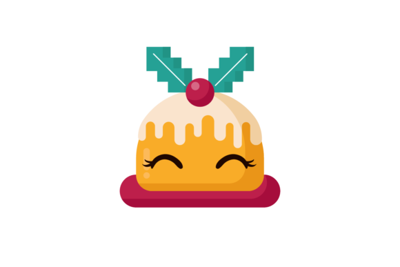 Christmas Cake Cherry Kawaii: A Charming Graphics and Illustrations Asset