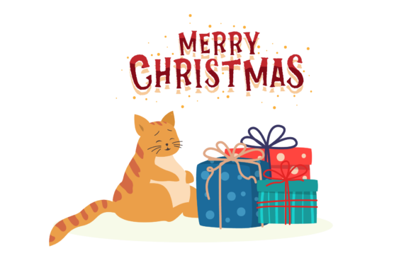 Christmas Cat Illustration Prize: A Versatile Graphics Asset