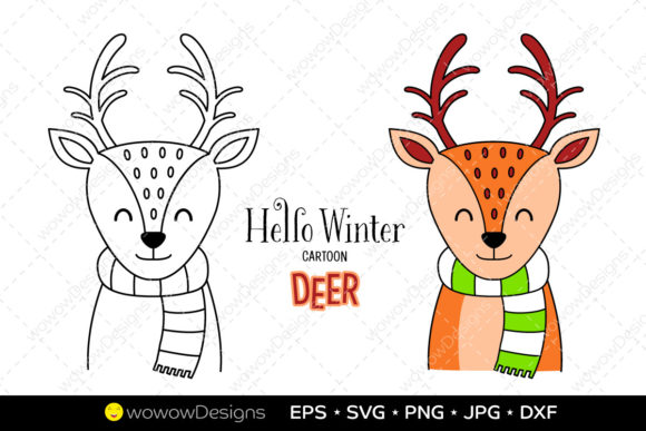 Christmas Cute Cartoon Deer Character: A Versatile Graphics and Illustrations Asset