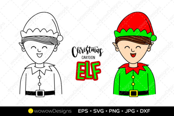 Christmas Cute Elf Cartoon: A Charming Addition to Your Design Arsenal