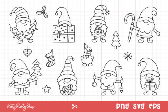 Christmas Gnome, Doodle Clipart: A Charming Graphics Addition