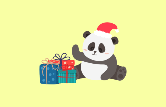 Christmas Panda Cute Illustration: A Festive Graphic for Local Brands