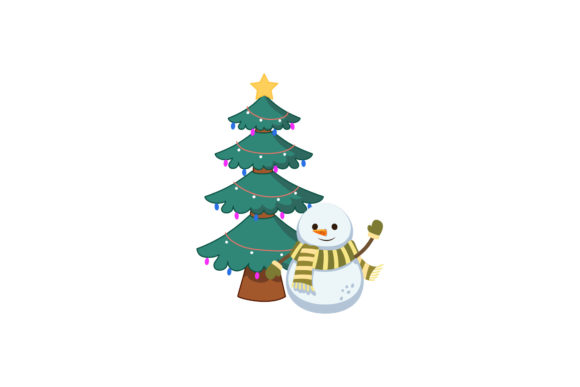 Christmas Tree and Snowman Graphics for Holiday Sales