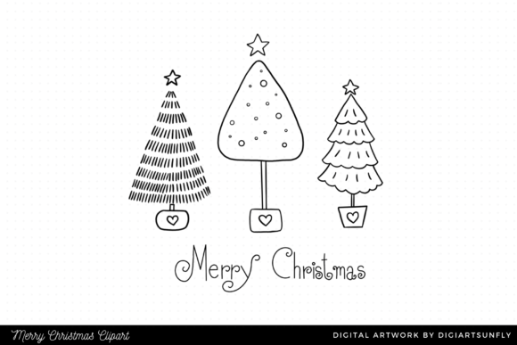 Christmas Tree Doodle: A Festive Graphic for Local Brands