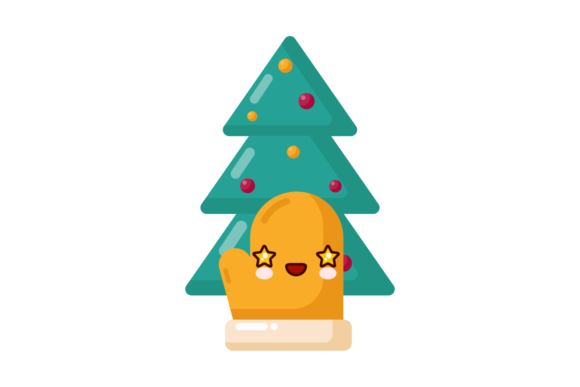 Christmas Tree Gloves Kawaii Cute Svg: A Versatile Graphics Asset