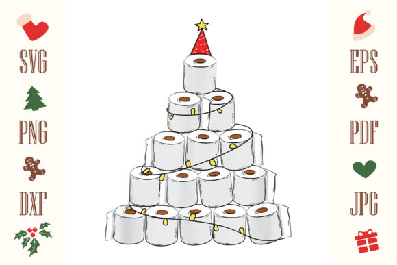 CHRISTMAS TREE TOILET PAPERS SVG: Festive Graphics for Local Brands