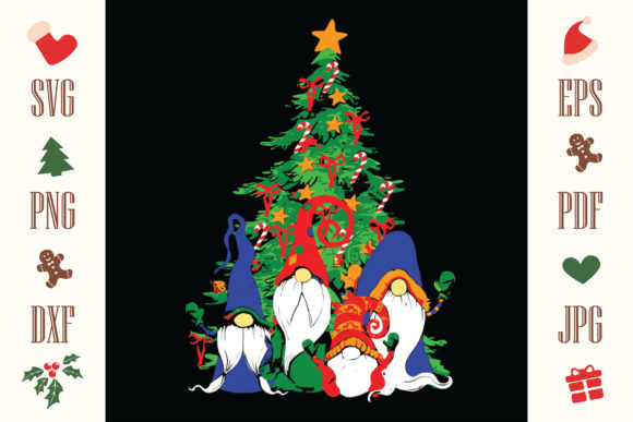 Gnomies Christmas Tree SVG: A Festive Graphics and Illustrations Asset