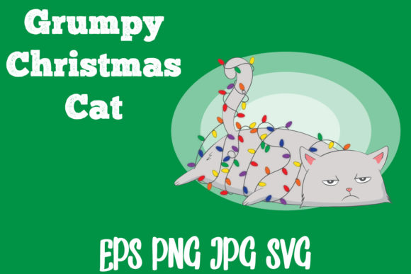 Grumpy Cat with Christmas Lights: A Festive Graphic for Publishers