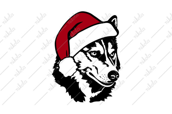 Husky Santa Hat Christmas Svg Dog: A Festive Graphic for Creative Projects