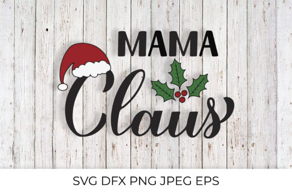 Mama Claus Calligraphy: A Festive Graphic for Creative Branding