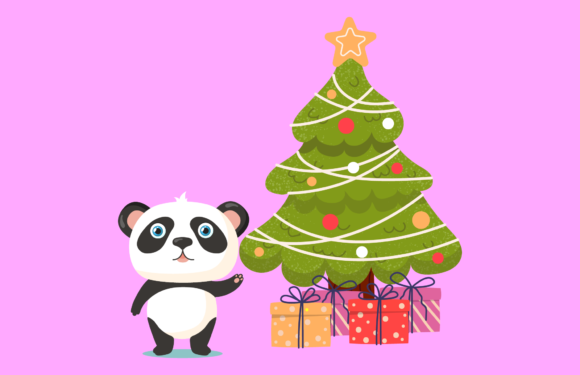 Panda Christmas Design Illustration: A Festive Graphics Gem